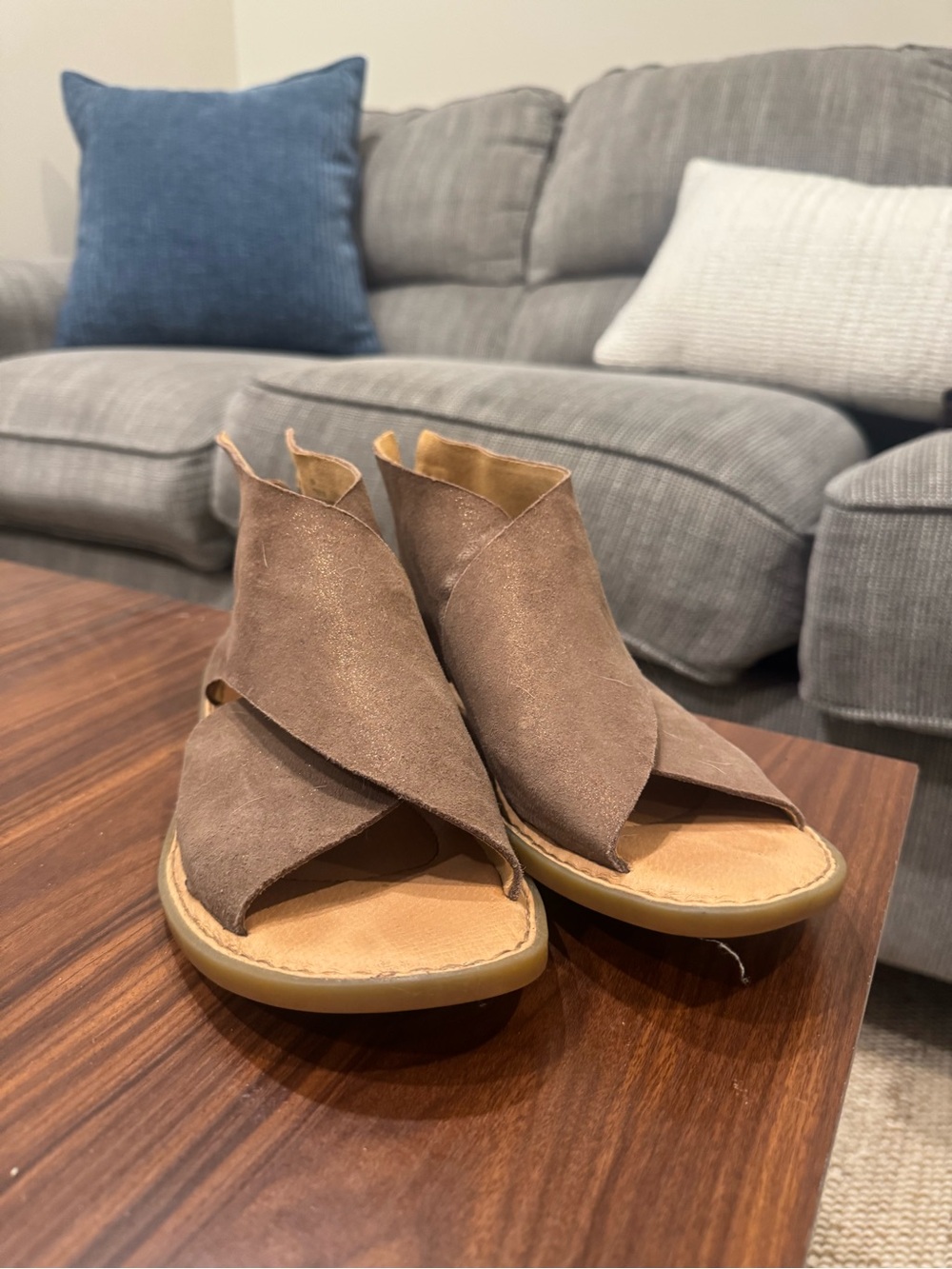 Børn Leather Brown Wrap Flat Sandals Boho Buckle